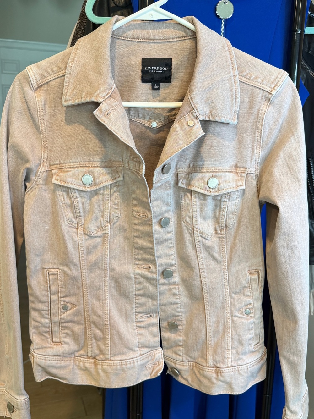 Liverpool Blush Pink Denim Jacket for Women